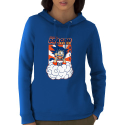Sweat femme à capuche coton bio bleu royal Dragon Ball Ramen (Manga Kawaï japan,Jeux Vidéo / Geek)