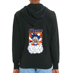 Sweat femme zippé à capuche coton bio noir Dragon Ball Ramen (Manga Kawaï japan,Jeux Vidéo / Geek)