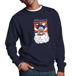 Sweat homme col rond bleu marine Dragon Ball Ramen (Manga Kawaï japan,Jeux Vidéo / Geek)