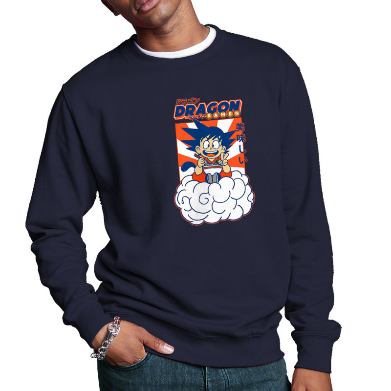 Sweat homme col rond bleu marine Dragon Ball Ramen (Manga Kawaï japan,Jeux Vidéo / Geek)