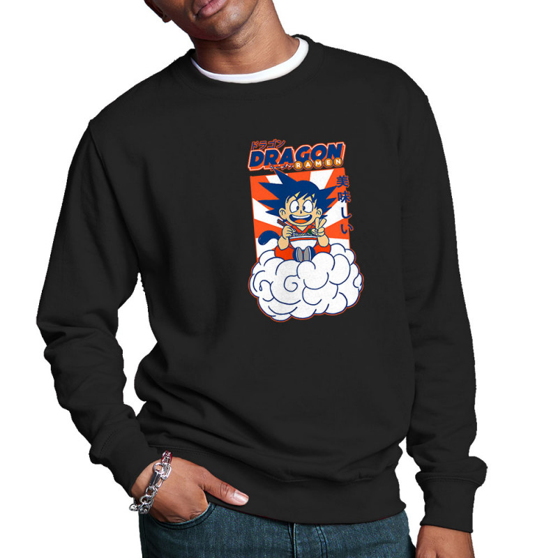 Sweat homme col rond noir Dragon Ball Ramen (Manga Kawaï japan,Jeux Vidéo / Geek)