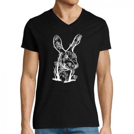 T-shirt homme col V "Rabbit...