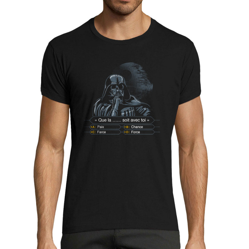 T-shirt homme fit noir Dark Vador veut gagner des millions (Films/Séries,Humour,Star Wars)