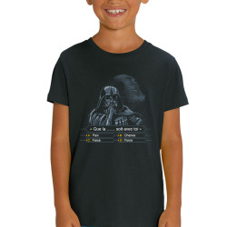 T-shirt enfant coton bio noir Dark Vador veut gagner des millions (Films/Séries,Humour,Star Wars)
