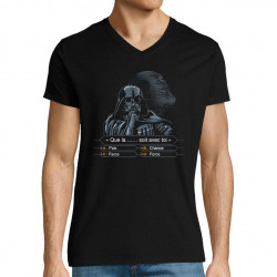 T-shirt homme col V noir Dark Vador veut gagner des millions (Films/Séries,Humour,Star Wars)