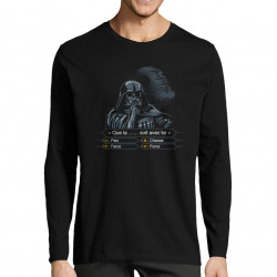 T-shirt homme manches longues noir Dark Vador veut gagner des millions (Films/Séries,Humour,Star Wars)