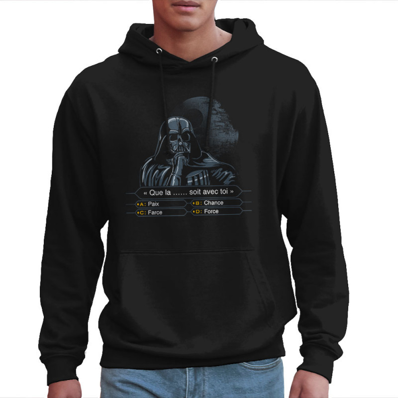 Sweat homme à capuche noir Dark Vador veut gagner des millions (Films/Séries,Humour,Star Wars)