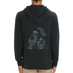 Sweat homme zippé à capuche coton bio noir Dark Vador veut gagner des millions (Films/Séries,Humour,Star Wars)