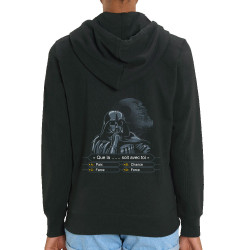Sweat femme zippé à capuche coton bio noir Dark Vador veut gagner des millions (Films/Séries,Humour,Star Wars)