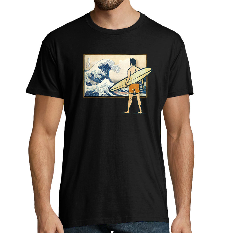 Tee-shirt homme noir Brice Hokusaï (Gondrax,Humour,Hokusaï,Musée,Skate)