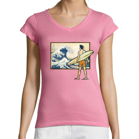 T-shirt femme col V "Brice...