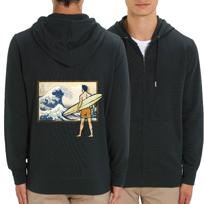 Sweat homme zippé à capuche coton bio noir Brice Hokusaï (Gondrax,Humour,Hokusaï,Musée,Skate)