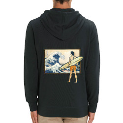 Sweat homme zippé à capuche coton bio noir Brice Hokusaï (Gondrax,Humour,Hokusaï,Musée,Skate)