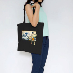 Sac shopping en toile noir Brice Hokusaï (Gondrax,Humour,Hokusaï,Musée,Skate)