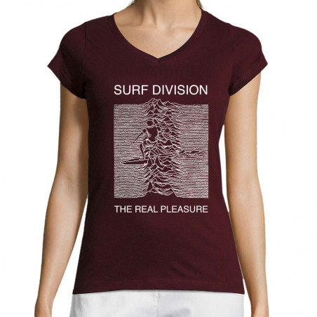 T-shirt femme col V "Surf...