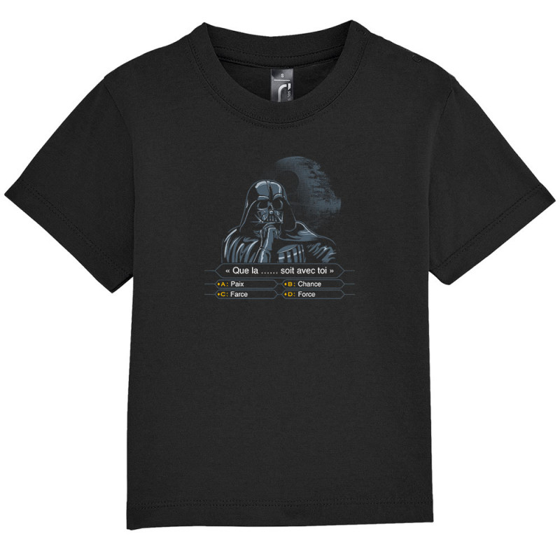 T-shirt bébé noir Dark Vador veut gagner des millions (Films/Séries,Humour,Star Wars)