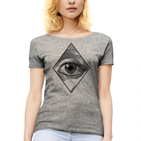 T-shirt femme col large "Eye"