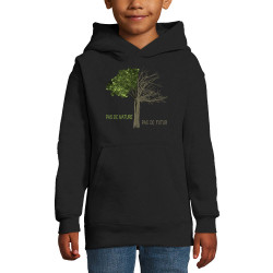 Sweat enfant à capuche noir Pas de nature Arbre (Gondrax,Ecologie,Slogans engagés)