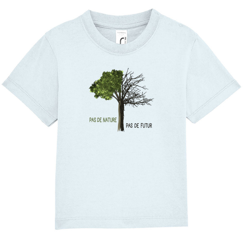 T-shirt bébé bleu ciel Pas de nature Arbre (Gondrax,Ecologie,Slogans engagés)