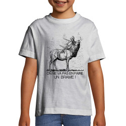 T-shirt enfant blanc En faire un brame (Gondrax,Les Bébêtes,Humour,Animaux)