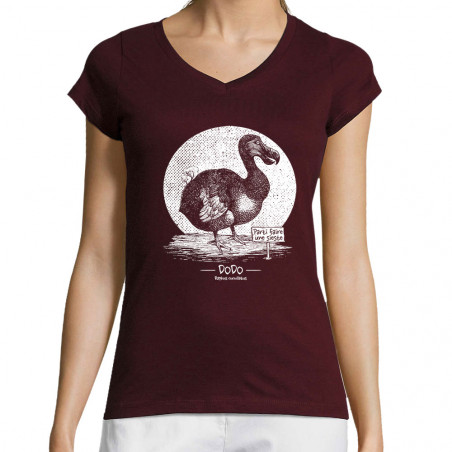 T-shirt femme col V "Dodo...