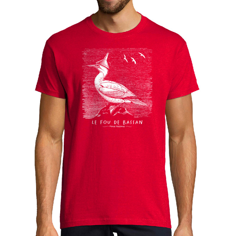 Tee-shirt homme rouge Le Fou de Bassan (Gondrax,Les Bébêtes,Animaux)