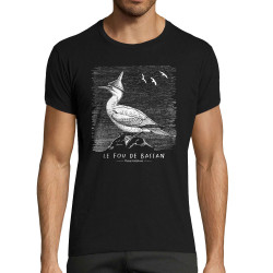 T-shirt homme fit noir Le Fou de Bassan (Gondrax,Les Bébêtes,Animaux)