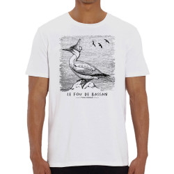 T-shirt homme coton bio blanc Le Fou de Bassan (Gondrax,Les Bébêtes,Animaux)