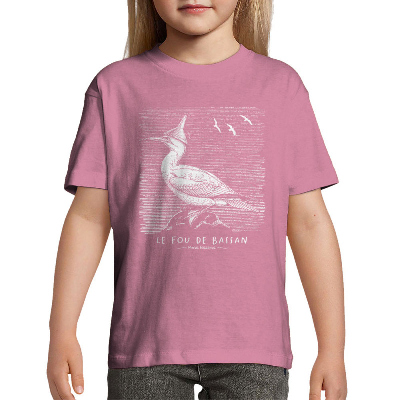 T-shirt enfant rose Le Fou de Bassan (Gondrax,Les Bébêtes,Animaux)