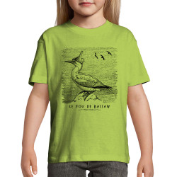 T-shirt enfant vert pomme Le Fou de Bassan (Gondrax,Les Bébêtes,Animaux)