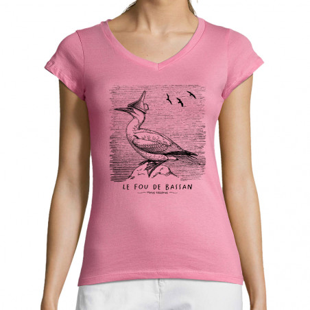 T-shirt femme col V "Le Fou...