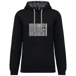 Sweat capuche à motifs unisexe noir et têtes de mort mexicaines Coucou (Gondrax,Animaux,Humour)
