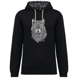 Sweat capuche à motifs unisexe noir et têtes de mort mexicaines Bad River - The Wolf (Taïry Greene,Bad River,Animaux)