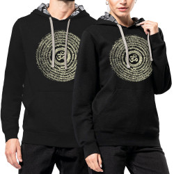 Sweat capuche à motifs unisexe noir et têtes de mort mexicaines Ohm Spiral (Ethnique,teufeur)
