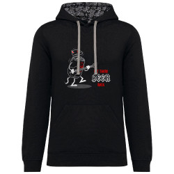 Sweat capuche à motifs unisexe noir et têtes de mort mexicaines Let There Beer Rock (Gondrax,Alcool,Rock & Punk,Humour)
