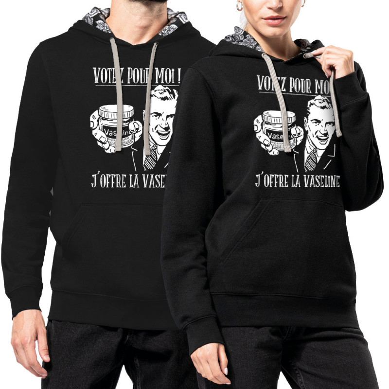 Sweat capuche à motifs unisexe noir et têtes de mort mexicaines Votez pour moi Vaseline (Gondrax,Slogans engagés,Elections)