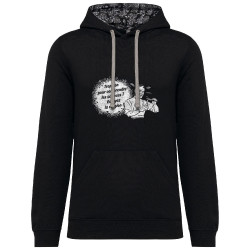 Sweat capuche à motifs unisexe noir et têtes de mort mexicaines Trop con pour comprendre la science (Slogans engagés,Humour)