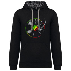 Sweat capuche à motifs unisexe noir et têtes de mort mexicaines Reggae Vinyl (Reggae)