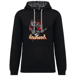Sweat capuche à motifs unisexe noir et têtes de mort mexicaines Goldorock (Simon,Gondrax,Films/Séries,Rock & Punk,Enfer,Manga Ka