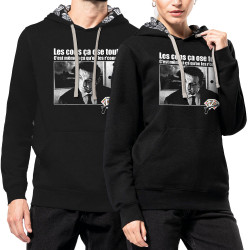 Sweat capuche à motifs unisexe noir et têtes de mort mexicaines Les cons ça ose tout (Films/Séries,Les Tontons Flingueurs)