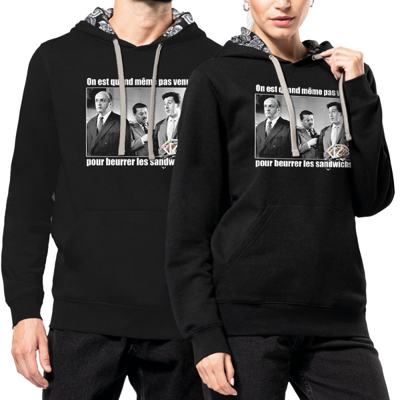 Sweat capuche à motifs unisexe noir et têtes de mort mexicaines Tontons Flingueurs Beurrer les sandwichs (Films/Séries,Les Tonto