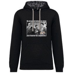 Sweat capuche à motifs unisexe noir et têtes de mort mexicaines Tontons Flingueurs Beurrer les sandwichs (Films/Séries,Les Tonto