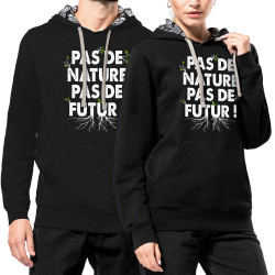 Sweat capuche à motifs unisexe noir et têtes de mort mexicaines Pas de nature pas de futur (Gondrax,Slogans engagés,Ecologie)