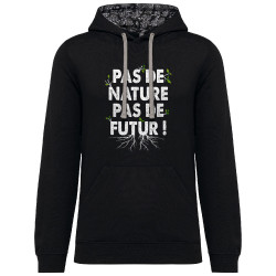 Sweat capuche à motifs unisexe noir et têtes de mort mexicaines Pas de nature pas de futur (Gondrax,Slogans engagés,Ecologie)