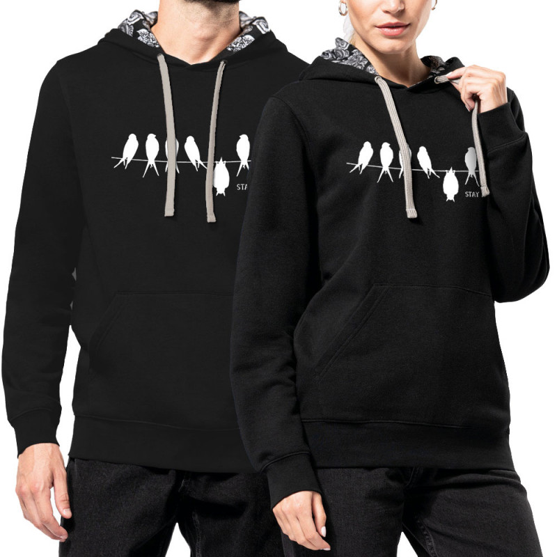 Sweat capuche à motifs unisexe noir et têtes de mort mexicaines Stay Rebel (Gondrax,Animaux,Humour,Stay)