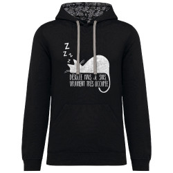 Sweat capuche à motifs unisexe noir et têtes de mort mexicaines Désolée mais je suis très occupée (Gondrax,Animaux,Humour,Chats,