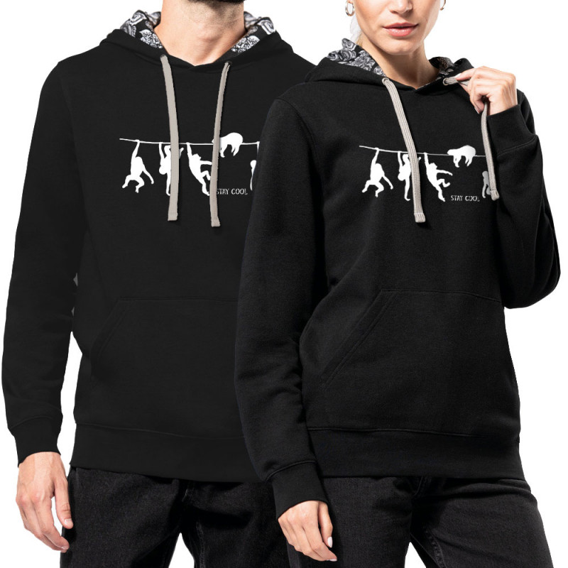 Sweat capuche à motifs unisexe noir et têtes de mort mexicaines Stay Cool (Gondrax,Animaux,Stay,Paresse)