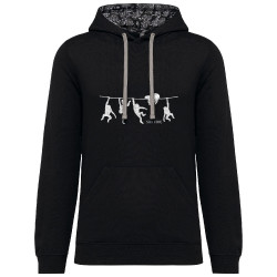 Sweat capuche à motifs unisexe noir et têtes de mort mexicaines Stay Cool (Gondrax,Animaux,Stay,Paresse)