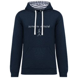 Sweat capuche à motifs unisexe bleu marine et marinière Dessine moi un mouton (Gondrax,Humour,Slogans engagés)