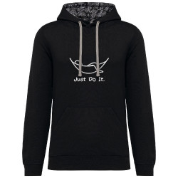 Sweat capuche à motifs unisexe noir et têtes de mort mexicaines Just Do It Hamac (Gondrax,Humour,Paresse)
